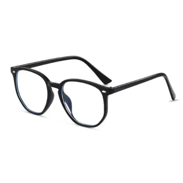 Óculos de Computador Feminino com Moldura Transparente e Lentes de Bloqueio Azul - Design Polígono Quadrado